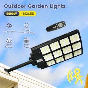 5000W Solar Lamp Waterproof Outdoor Courtyard Light