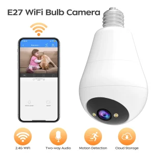 3MP IP Camera 2.4G Wifi E27 Bulb Surveillance Camera