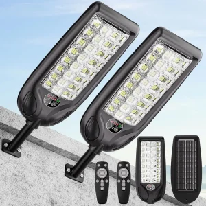 Solar Street Lights LED Dusk to Dawn  Waterproof Solar Flood Light with Motion Sensor and Remote