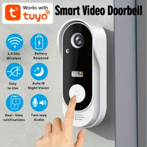 WiFi Video Doorbell - 2-Way Audio,  1080P HD, SD+Cloud Storage.