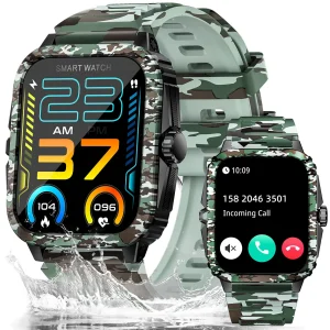 Smart Watch 3ATM Waterproof Men Bluetooth Call Camouflage  Design