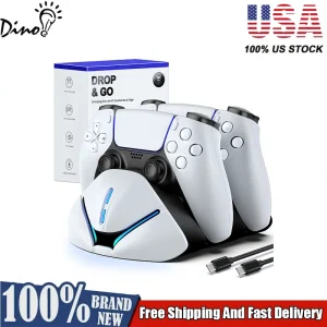 Dino Fire FC600 Dual Fast Charging Dock for PS5 Controllers