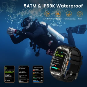 KOSPET TANK X2 Rugged Smartwatch with Bluetooth Calling and AI Assistant - Thumbnail Image 4