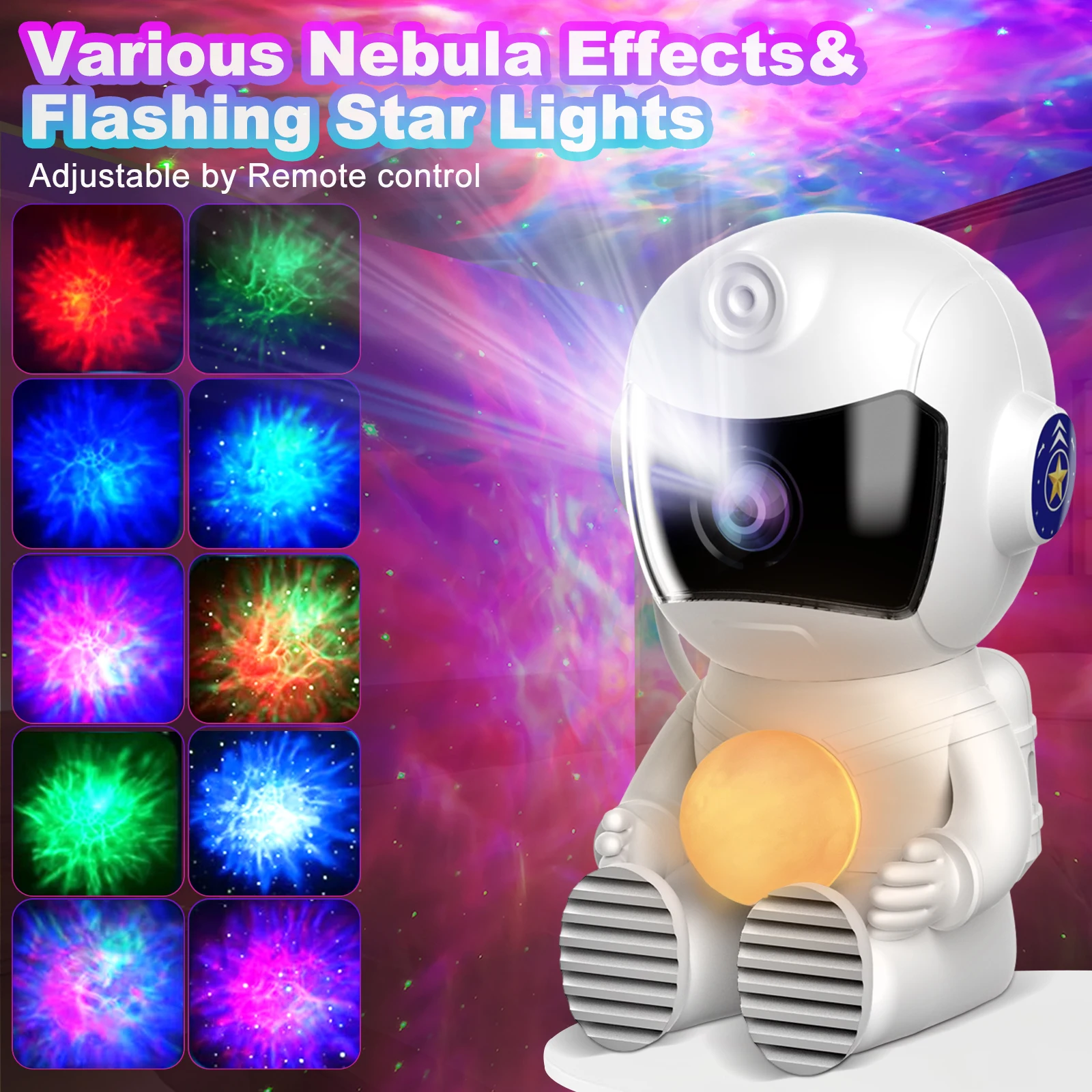 Astronaut Galaxy Projector Night Light with Timer - Image 2