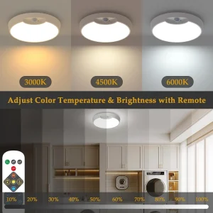Rechargeable Motion-Sensor LED Ceiling Light with Remote - Thumbnail Image 3