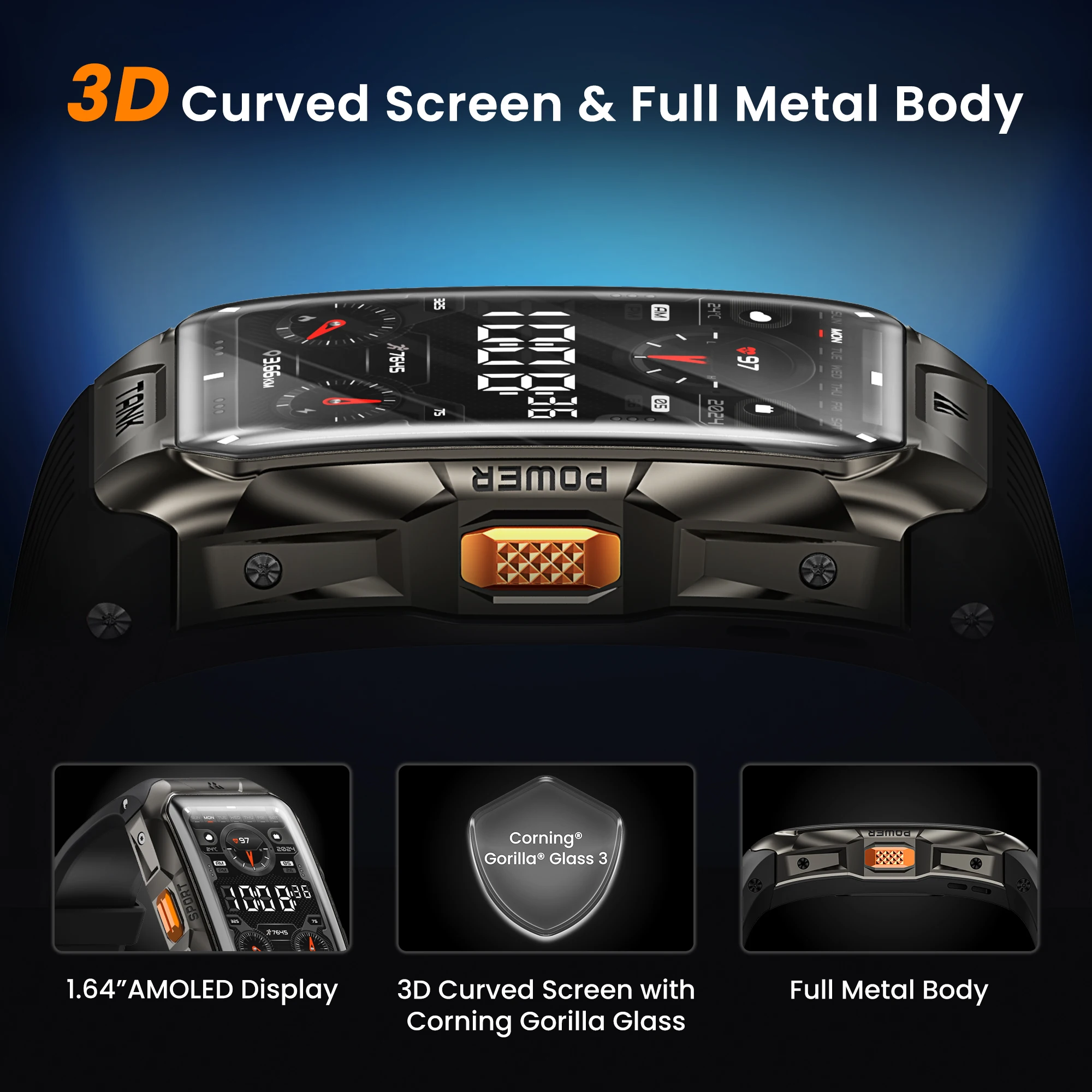 KOSPET TANK X2 Rugged Smartwatch with Bluetooth Calling and AI Assistant - Image 5