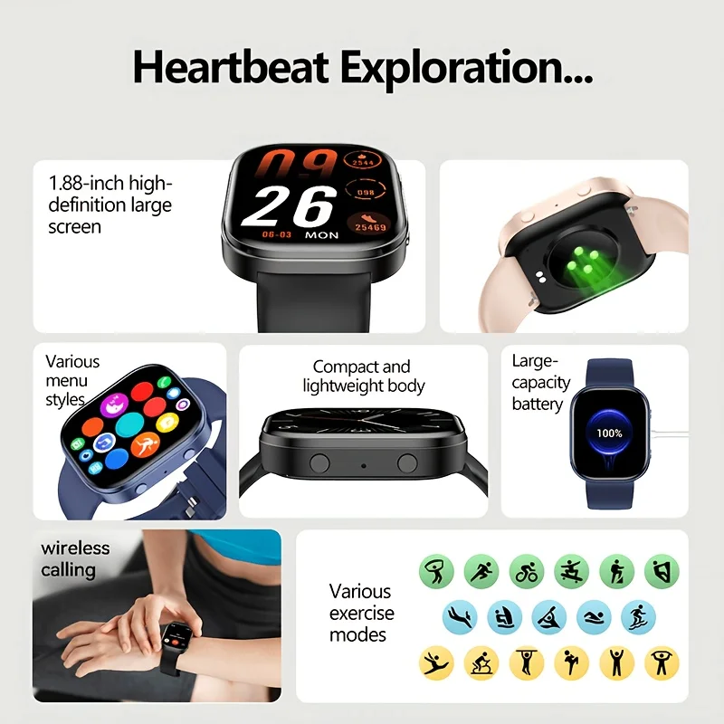 New Smart Watch, Unisex with Calls & Fitness Tracking - Image 3