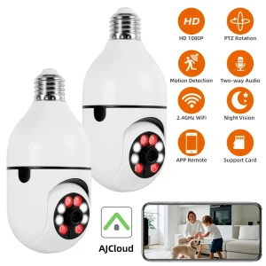2MP WiFi Bulb Security Camera with AI Tracking & Night Vision Two Way Audio Baby Monitor Indoor.