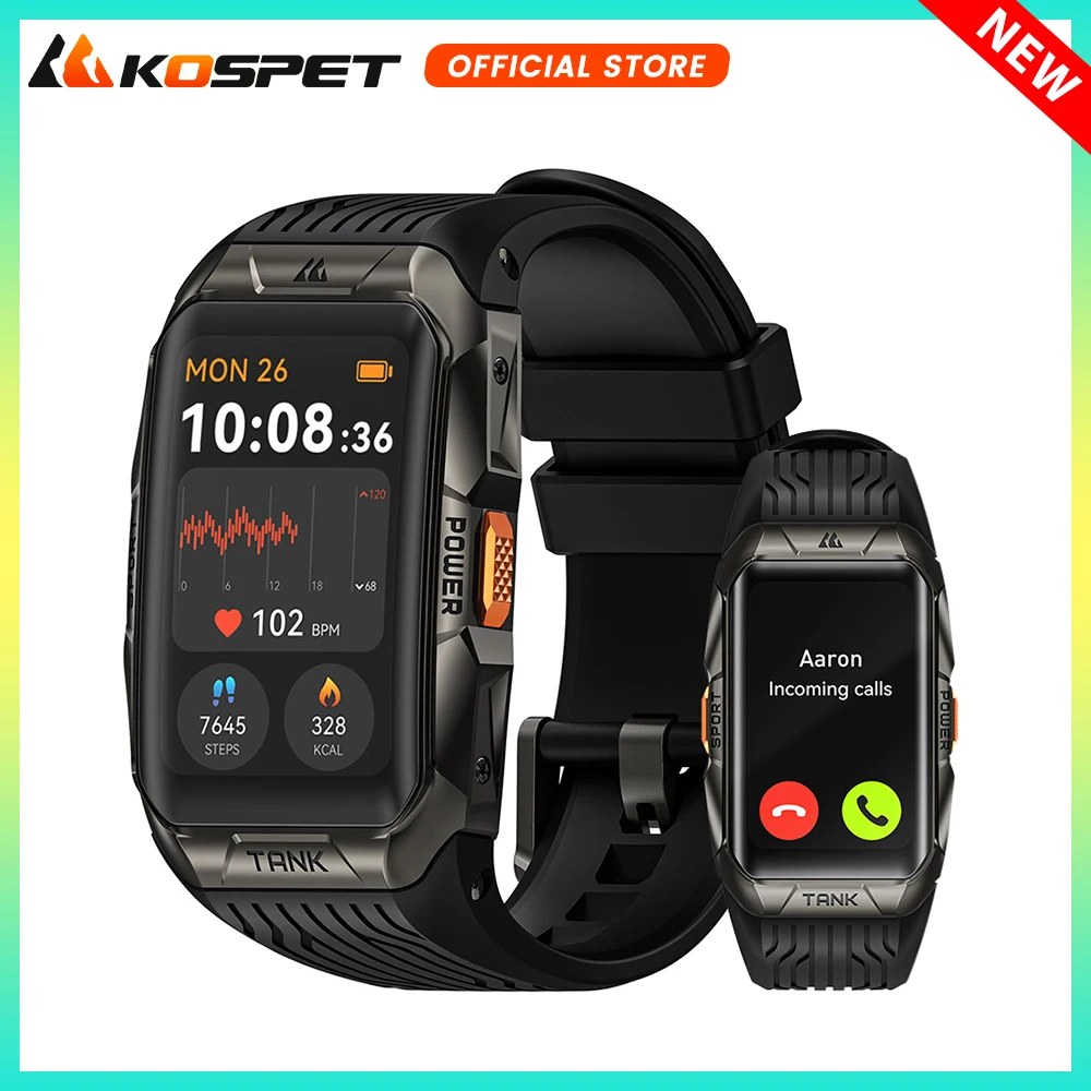 KOSPET TANK X2 Rugged Smartwatch with Bluetooth Calling and AI Assistant - Image 1