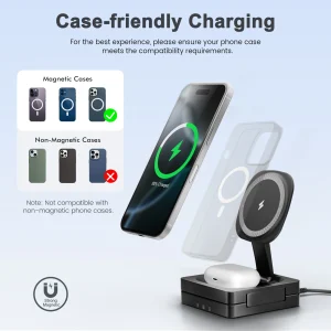 3-in-1 Foldable Magnetic Wireless Charging Station for iPhone, Apple Watch & AirPods. - Thumbnail Image 5