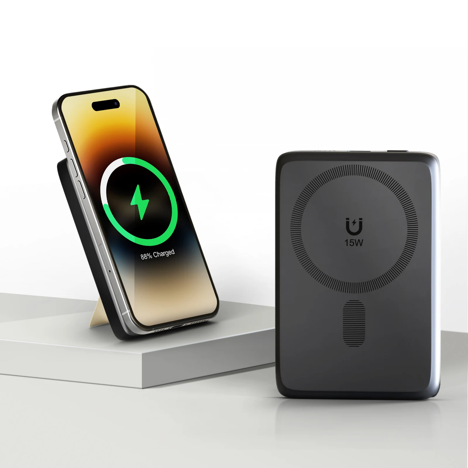 22.5W Magnetic Wireless Power Bank with USB-C Cable For iPhone 16/15/14/13/12 Series - Image 2