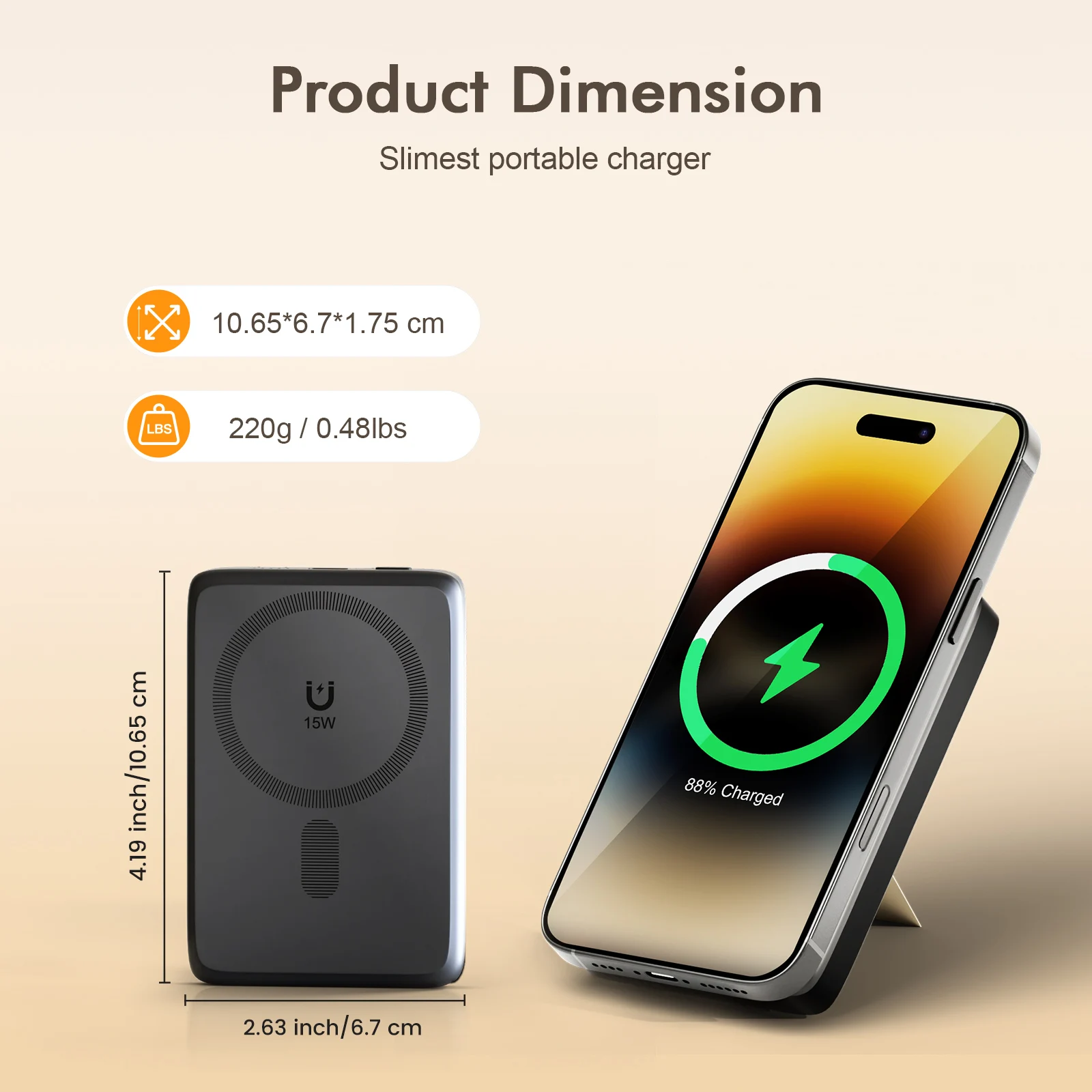 22.5W Magnetic Wireless Power Bank with USB-C Cable For iPhone 16/15/14/13/12 Series - Image 7