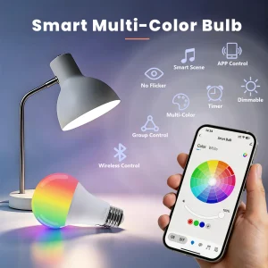 4-Pack RGB Music-Sync Smart Bulbs - Thumbnail Image 6