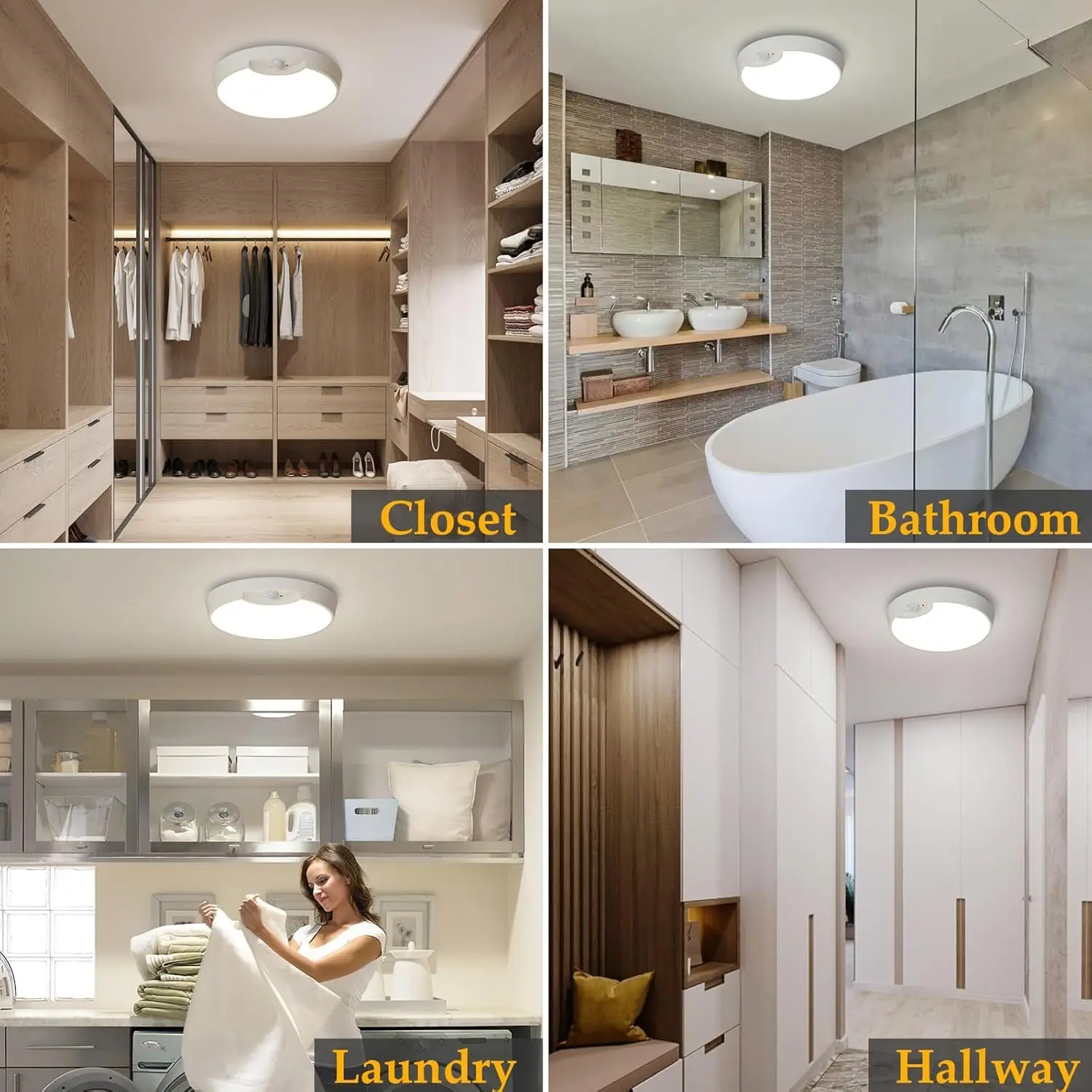 Rechargeable Motion-Sensor LED Ceiling Light with Remote - Image 7