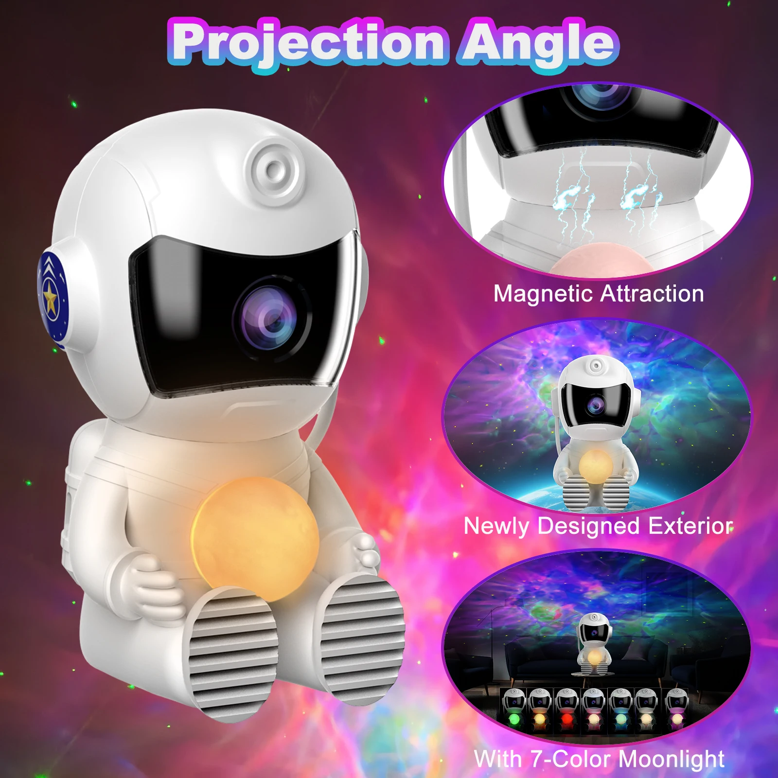Astronaut Galaxy Projector Night Light with Timer - Image 3