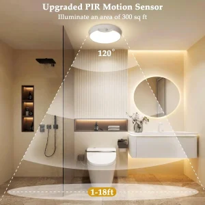 Rechargeable Motion-Sensor LED Ceiling Light with Remote - Thumbnail Image 4