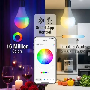 4-Pack RGB Music-Sync Smart Bulbs - Thumbnail Image 3