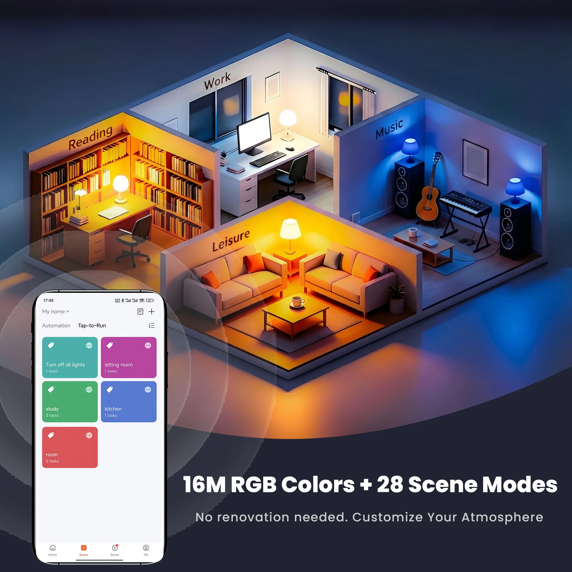 4-Pack RGB Music-Sync Smart Bulbs - Image 5