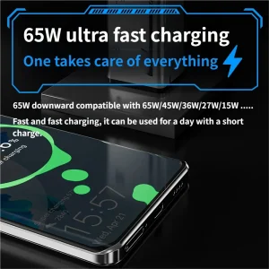 65W 3-Port Fast Charger, Compact USB C Wall Charger for iPhone 8-17,Laptop, Tablet - Thumbnail Image 2