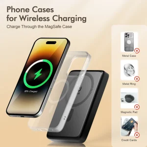 22.5W Magnetic Wireless Power Bank with USB-C Cable For iPhone 16/15/14/13/12 Series - Thumbnail Image 5