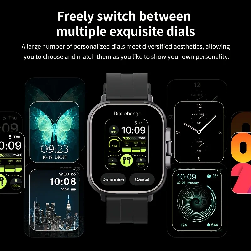 2-in-1 smartwatch with wireless earphones, health tracking, music, and sports modes. - Image 3