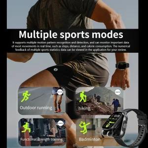 2-in-1 smartwatch with wireless earphones, health tracking, music, and sports modes. - Thumbnail Image 5